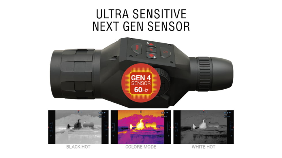 ATN OTS 4T, 4-40x, 640x480, Thermal Viewer w/ Full HD Video rec, WiFi, Smooth zoom, iOS/Android Controlling App, Black, TIMNO4644A