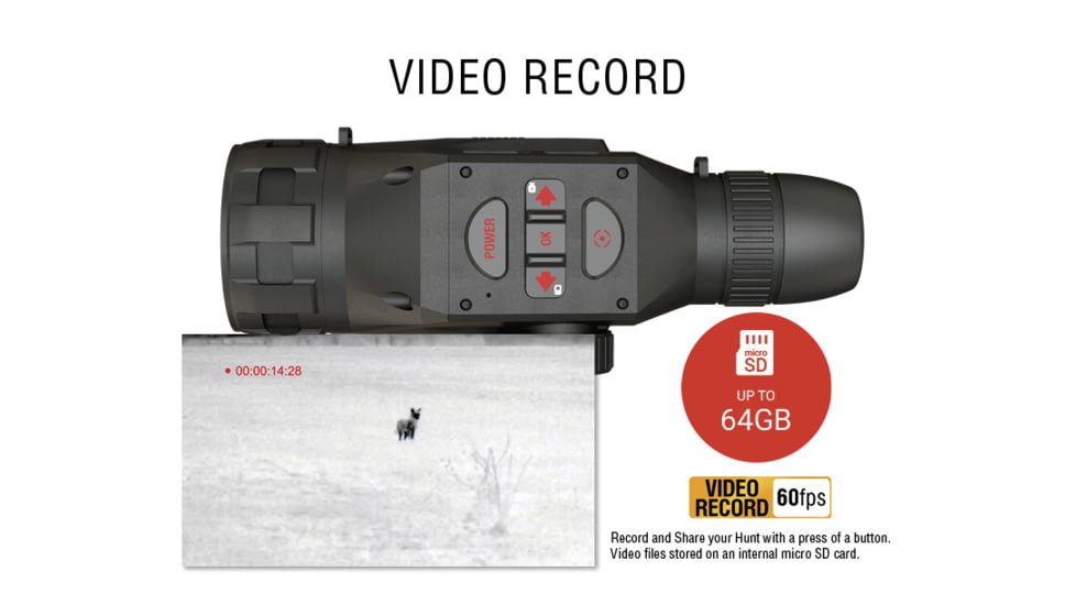 ATN OTS 4T, 4-40x, 640x480, Thermal Viewer w/ Full HD Video rec, WiFi, Smooth zoom, iOS/Android Controlling App, Black, TIMNO4644A