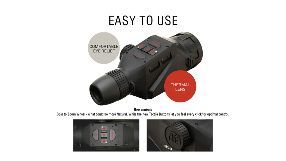 ATN OTS 4T, 4-40x, 640x480, Thermal Viewer w/ Full HD Video rec, WiFi, Smooth zoom, iOS/Android Controlling App, Black, TIMNO4644A