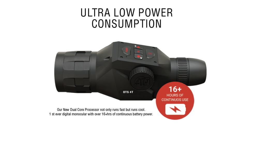 ATN OTS 4T, 4-40x, 640x480, Thermal Viewer w/ Full HD Video rec, WiFi, Smooth zoom, iOS/Android Controlling App, Black, TIMNO4644A