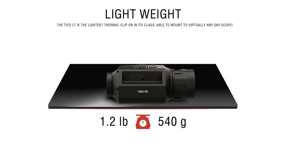 ATN TICO LT 160 1 - 2x25 mm Thermal Clip-On, 160x120, Black, TICOTLT125X