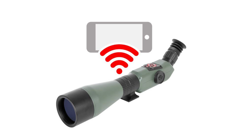 ATN X-Spotter HD 20-80x Smart Day/Night Spotting Scope w/Video Recording, Wi-Fi, GPS, Smartphone Control via App, Green / Black DGSSHD2080