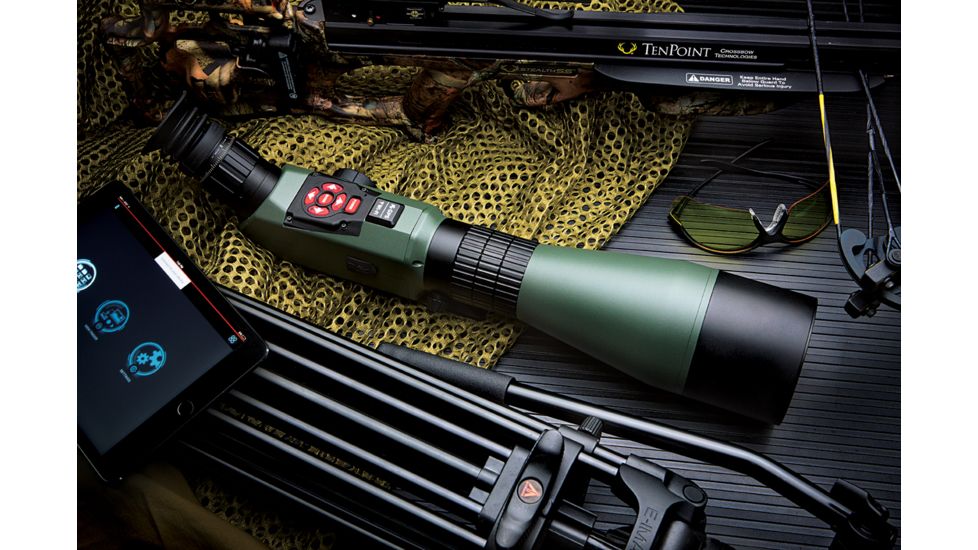 ATN X-Spotter HD 20-80x Smart Day/Night Spotting Scope w/Video Recording, Wi-Fi, GPS, Smartphone Control via App, Green / Black DGSSHD2080