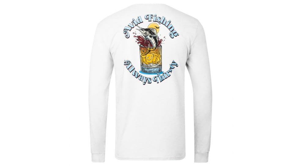 AVID Sportswear Always Thirsty Long Sleeve T-Shirt - Mens, White, Large, MT32424WHTLG