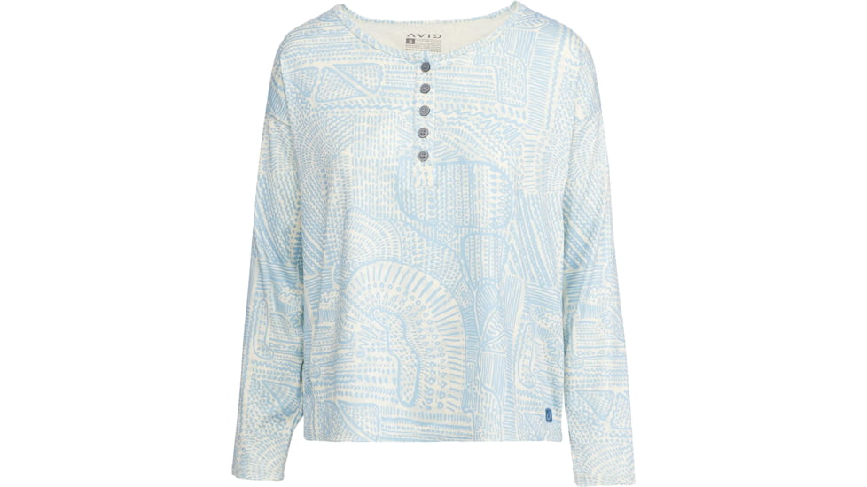 AVID Sportswear Haven Pacifico Henley Shirt - Womens, Clearwater Sky, Medium, WK12405CWSMD