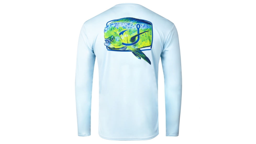 AVID Sportswear Mahi Hook Avidry Long Sleeve Shirt - Mens, Ice Blue, Large, MK12420IBLLG