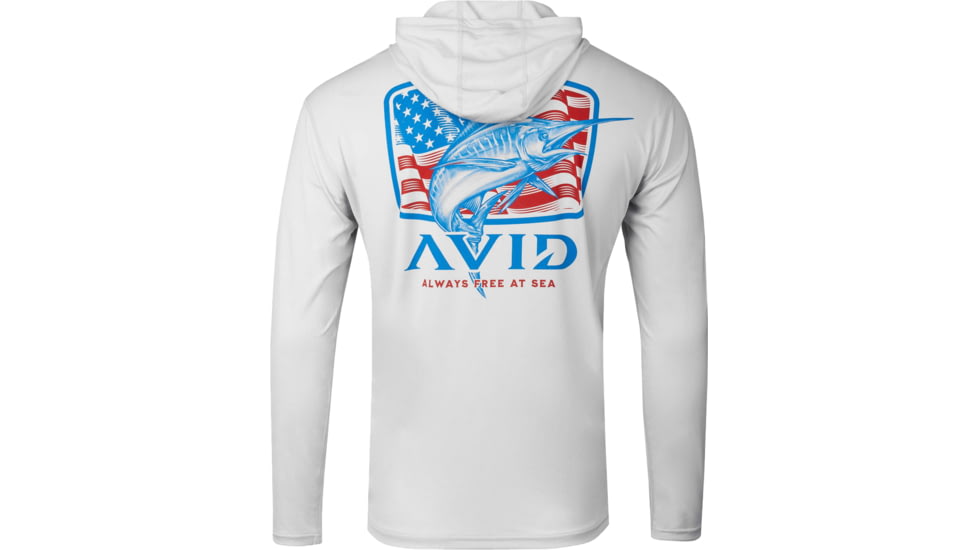 AVID Sportswear Marlin Pride Kinetic Avidry Hoodie - Mens, Glacier, Medium, MK32430GLGMD