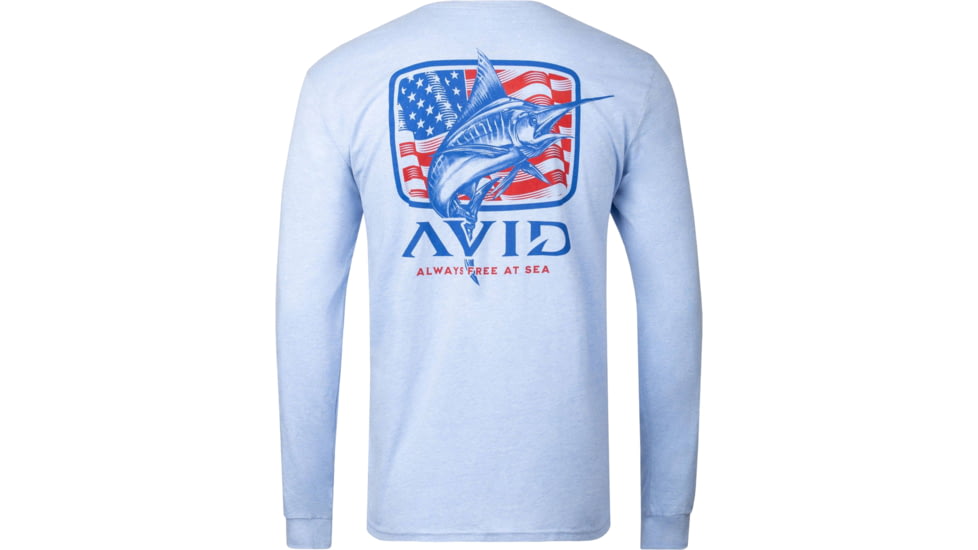 AVID Sportswear Marlin Pride Long Sleeve T-Shirt - Mens, Heather Sky, Large, MT32422HSKLG