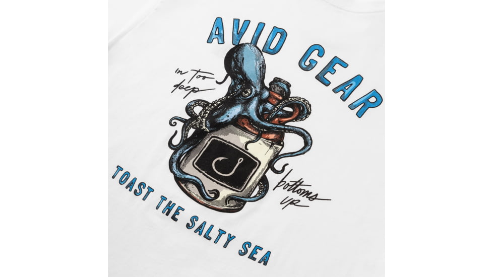 AVID Sportswear Salty Seas T-Shirt - Mens, White, Small/Medium, MT32408WHTSM