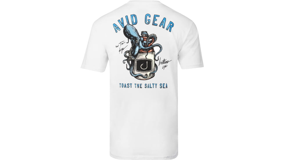 AVID Sportswear Salty Seas T-Shirt - Mens, White, Small/Medium, MT32408WHTSM