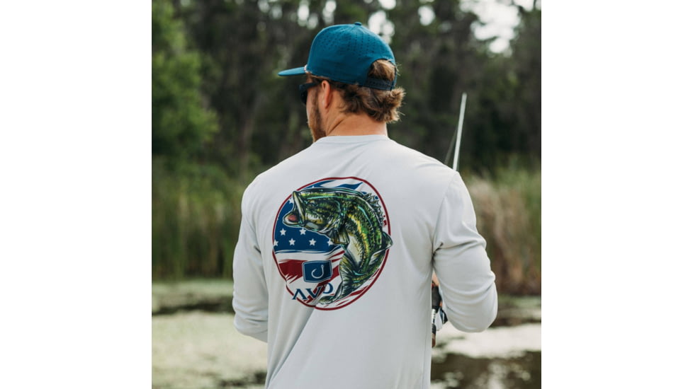 AVID Sportswear Stars And Bars Avidry Long Sleeve Shirt - Mens, Glacier, 2XL, MK32421GLG2X
