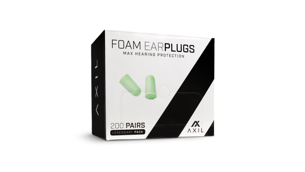 AXIL Foam Ear Plugs - 200 Pair Box, Green, Small, FP-200GP
