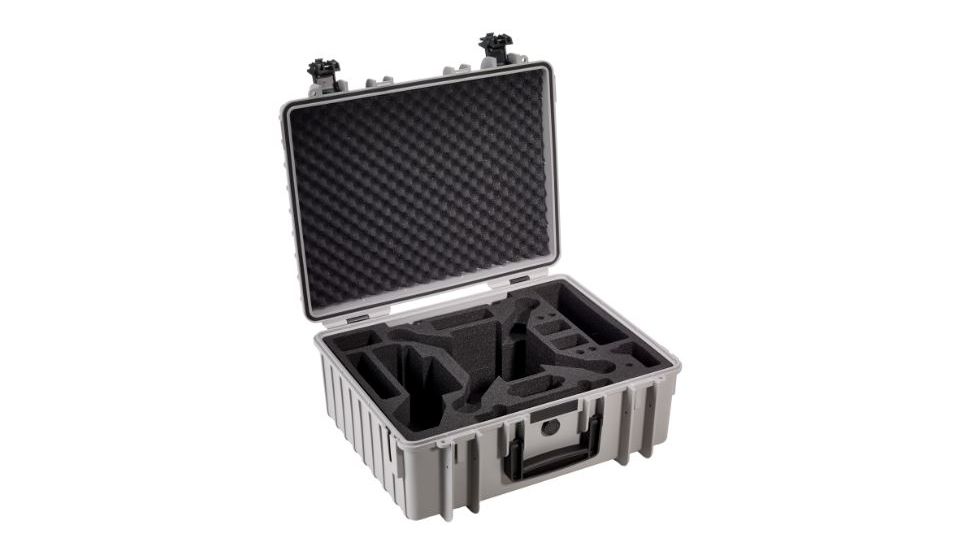 B&amp;W International Type 6000 Grey Outdoor Case With Custom DJi2 Phantom Custom Insert, Grey, Medium 6000/G/DJI2
