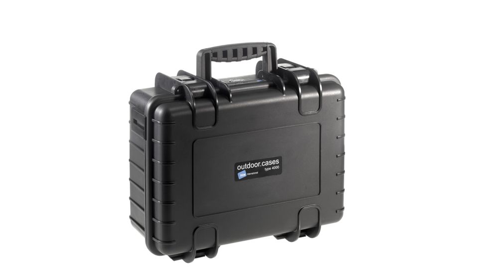 B&amp;W International Type 4000 Black Outdoor Case With Si Foam, Black, Medium 4000/B/SI