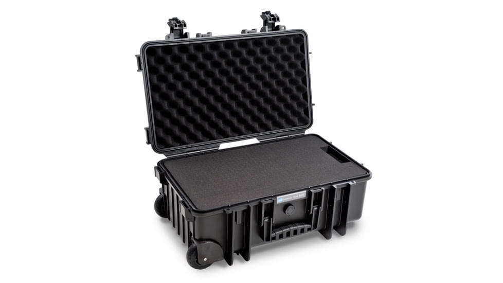 B&amp;W International Type 6600 Outdoor Case With SI Foam, Black, 550 x 350 x 225 mm, 6600/B/SI