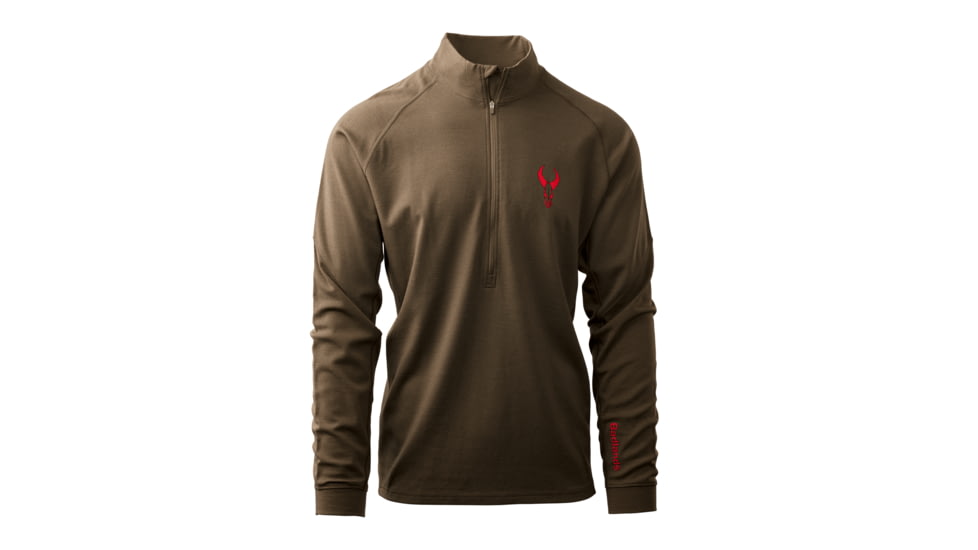 Badlands Pecora Heavyweight Merino 1/4 Zip Baselayers - Men's, Mud, Medium, 21-43098