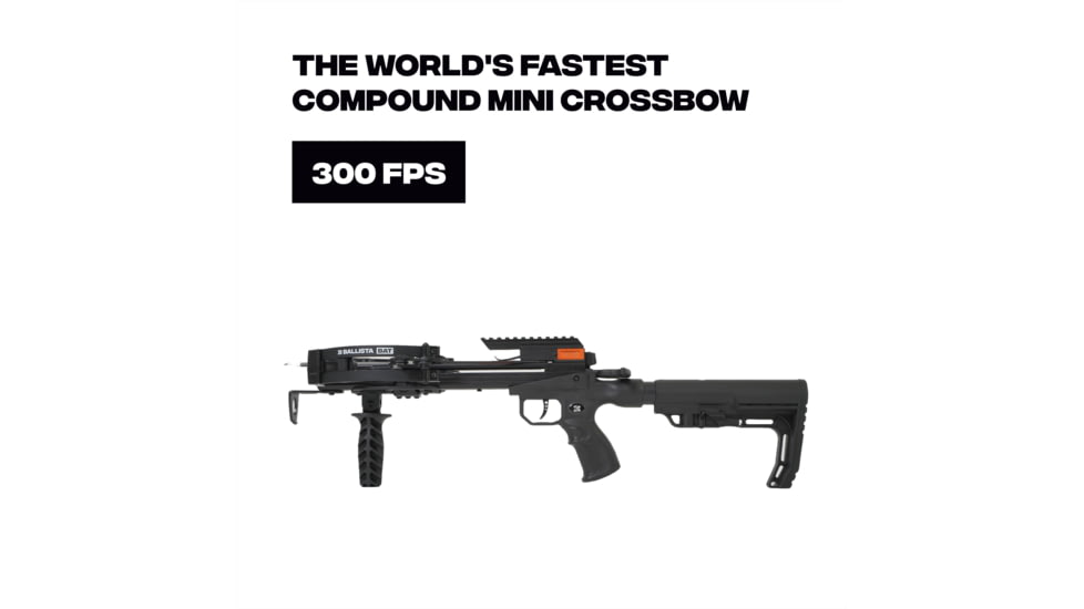 Ballista BAT Crossbow w/L-Buttstock 130 lb. 330fps, Black, BAL-CB-01-LS