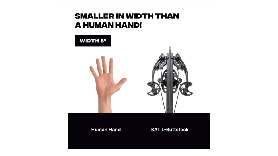 Ballista BAT Crossbow w/L-Buttstock 130 lb. 330fps, Black, BAL-CB-01-LS