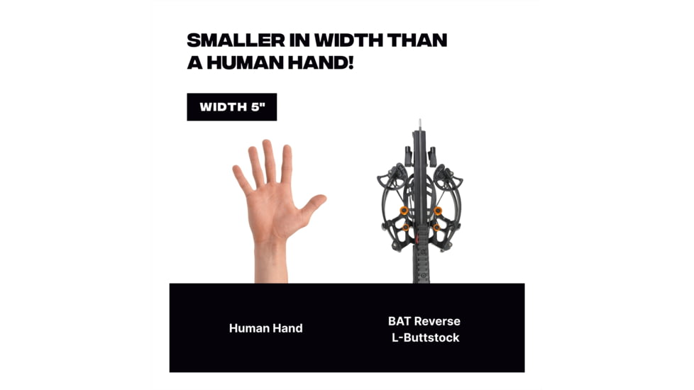 Ballista BAT Reverse Crossbow w/L-Buttstock 150 lb. 420fps, Black, BAL-CB-02-LS