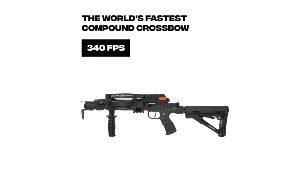 Ballista BAT Reverse Crossbow w/Triangle Buttstock 150 lb. 420fps, Black, BAL-CB-02-TS