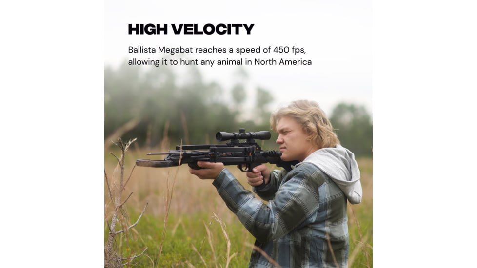 Ballista Megabat Reverse Crossbow 360 lb. 450fps, Black, BAL-CB-04