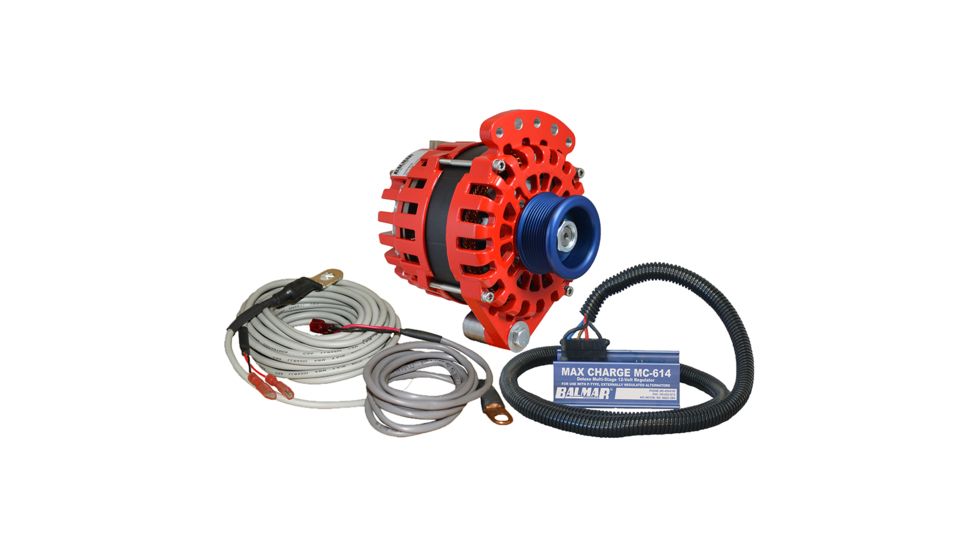 Balmar Alternator 1-2" Single Foot J10 Serpentine Pulley Regulator &amp; Temp Sensor - 170A Kit - 12V 74953