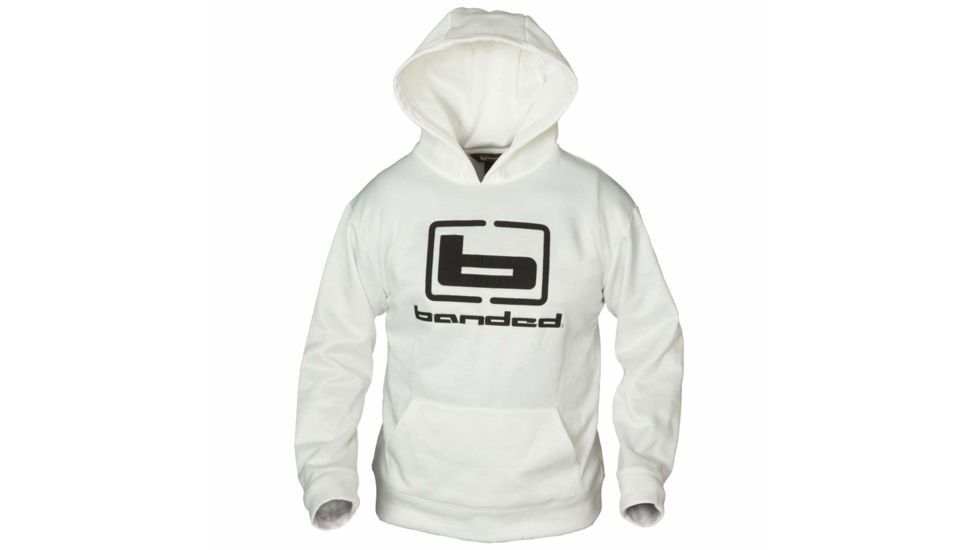 Banded B Logo Hoodie - Mens, White, 2XL, B1050004-WH-2XL