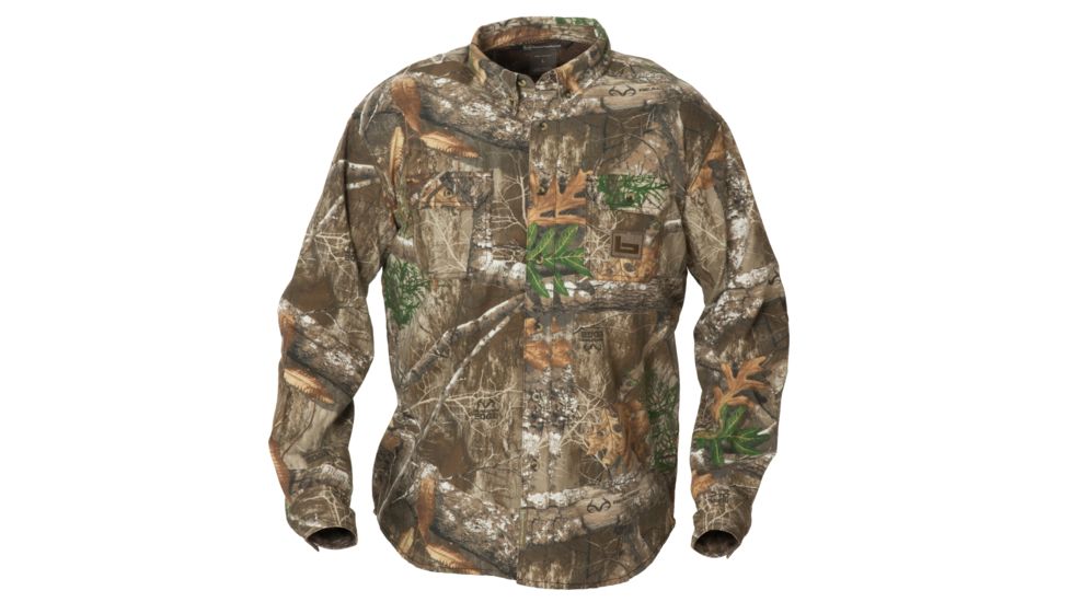 Banded Cotton Button-Up Shirt - Men's, Edge, Medium B1030009-ED-M