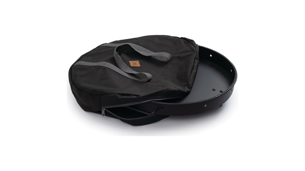 Barebones Cowboy Grill Carry Bag, 21.5in x 21.5in x 0.25in, Black w/ Charcoal Straps, CKW-400