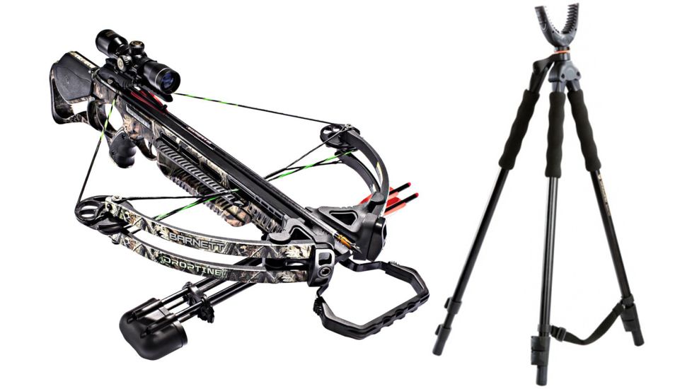 Barnett Crossbows Droptine Crossbow, Realtree Xtra, 78058 W/ Vanguard Quest Tripod