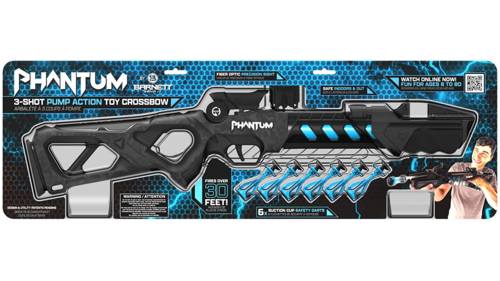 Barnett Phantum Suction Dart Crossbow, Full Size, Black/Blue, BAR50015