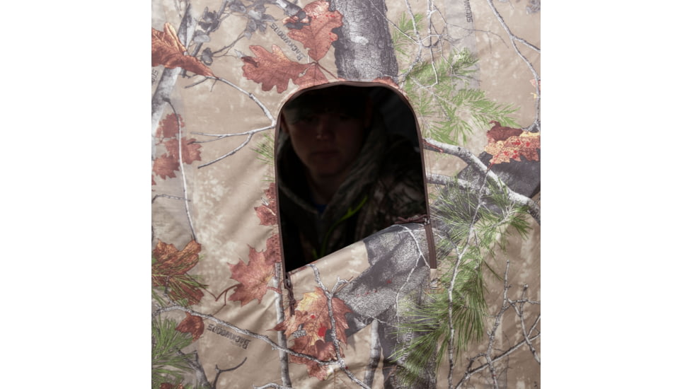 Barronett Blinds Feather Five Hub Hunting Blind, Bloodtrail Backwoods, 4-Person, FF500BW