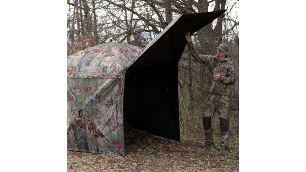 Barronett Blinds Feather Five Hub Hunting Blind, Bloodtrail Backwoods, 4-Person, FF500BW