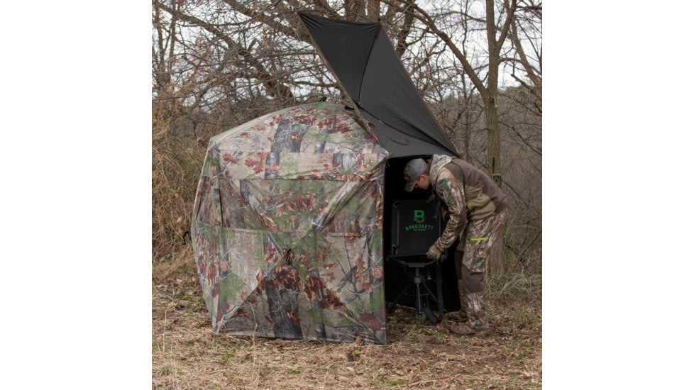 Barronett Blinds Feather Five Hub Hunting Blind, Bloodtrail Backwoods, 4-Person, FF500BW