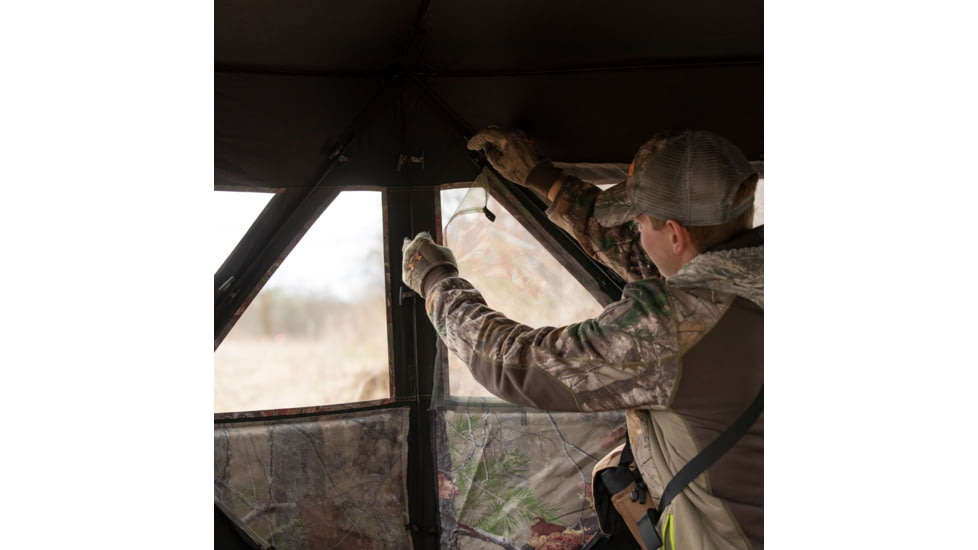 Barronett Blinds Feather Five Hub Hunting Blind, Bloodtrail Backwoods, 4-Person, FF500BW