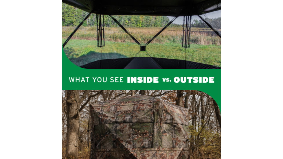 Barronett Blinds Grandview, See-Through Hunting Blind, View-Through Fabric, Silent Shooting Windows, Bloodtrail Backwoods, 82in x 105iin x 103in, Bloodtrail Backwoods, 4-Person, GV450BW