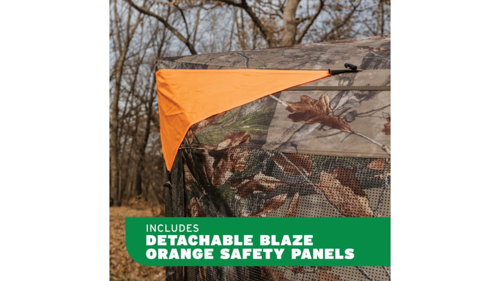 Barronett Blinds Grandview, See-Through Hunting Blind, View-Through Fabric, Silent Shooting Windows, Bloodtrail Backwoods, 82in x 105iin x 103in, Bloodtrail Backwoods, 4-Person, GV450BW