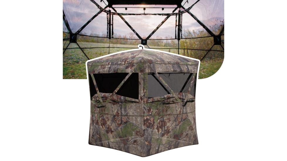 Barronett Blinds Insight, See-Through Hunting Blind, View-Through Fabric, Silent Shooting Windows, Bloodtrail Backwoods, 68in x 71in x 71in, Bloodtrail Backwoods, 2-Person, NS200BW