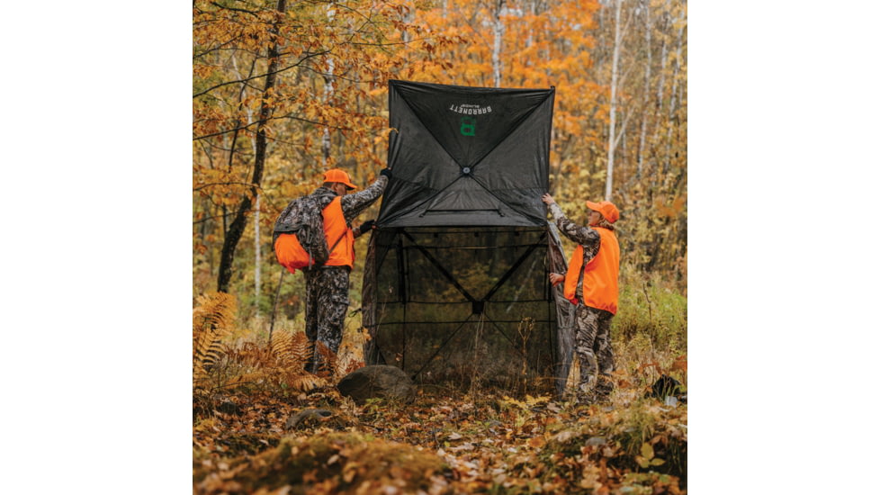 Barronett Blinds Insight, See-Through Hunting Blind, View-Through Fabric, Silent Shooting Windows, Bloodtrail Backwoods, 68in x 71in x 71in, Bloodtrail Backwoods, 2-Person, NS200BW