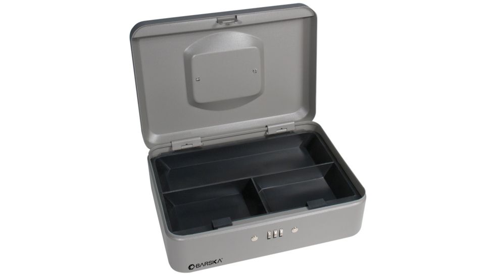 Barska 10in. Cash Box, Combination Lock, Open, Empty CB11786