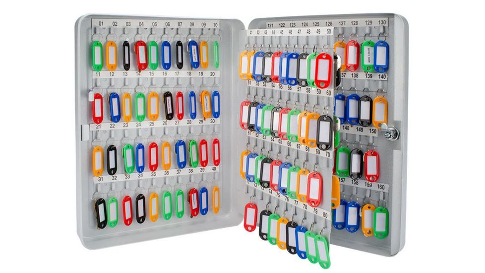 Barska 160 Key Lock Box Security Safe, Steel, Gray CB12488