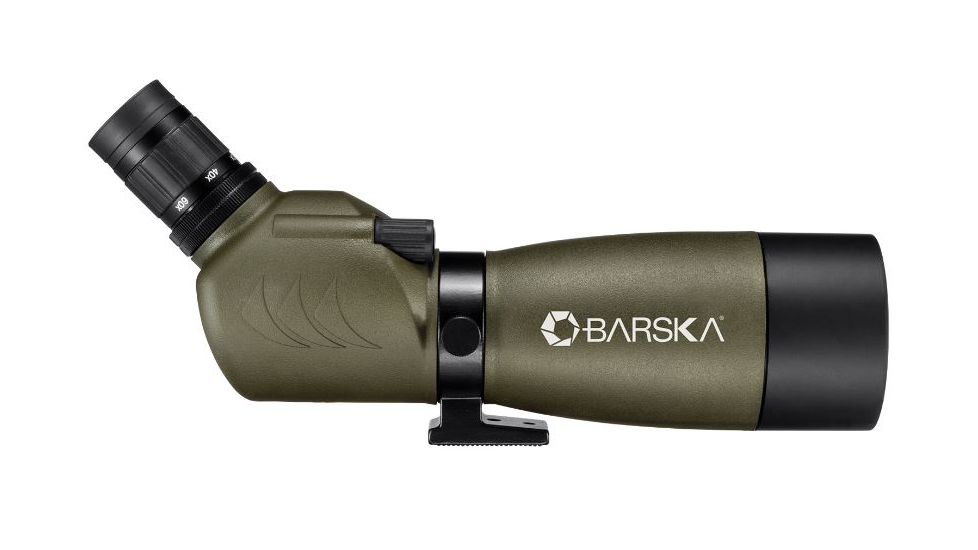 Barska 20-60x60 Blackhawk Spotting Scope, Angled, Porro Prism, BK-7 , Glare Reducing Sunshade, Green AD12706
