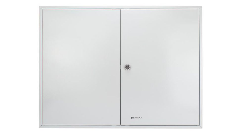 Barska 400 Key Adjustable Lock Box Security Safe w/ Key Lock, Steel, Gray CB12490