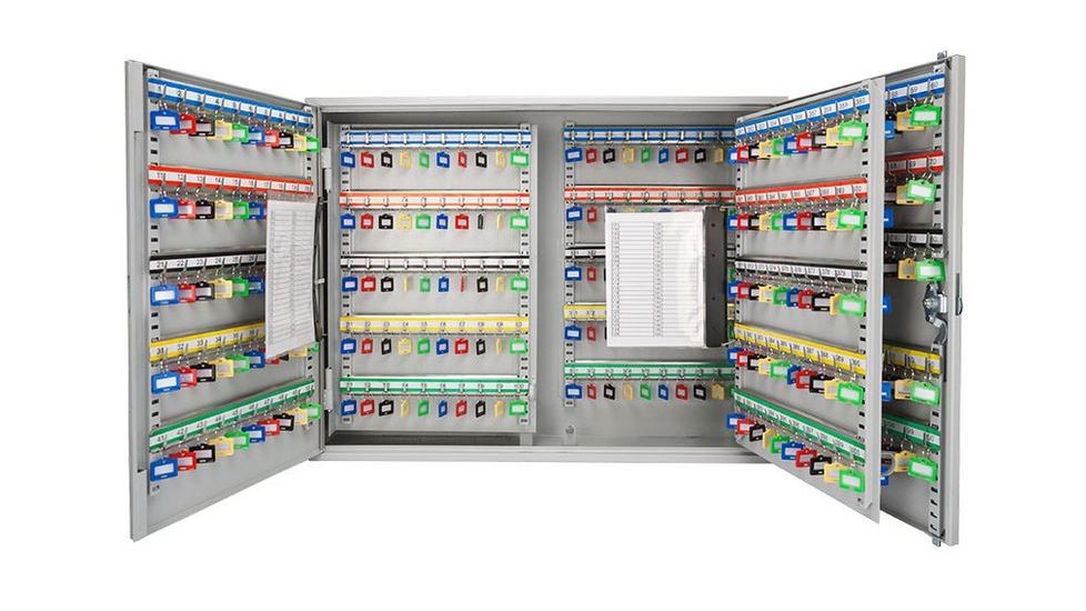 Barska 400 Key Adjustable Lock Box Security Safe w/ Key Lock, Steel, Gray CB12490