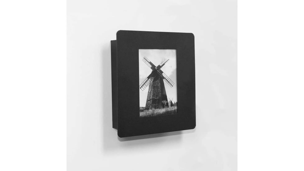 Barska 5 Capacity Picture Wall Mount Photo Frame Key Cabinet w/Magnetic Lock, 4x6in, Black, Small, CB12374