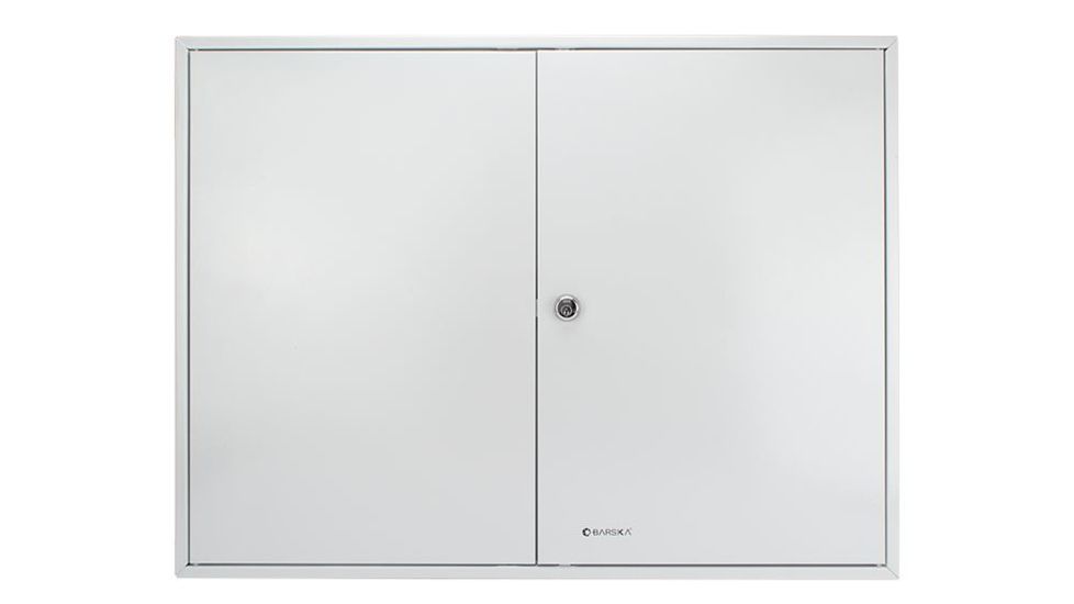 Barska 600 Position Adjustable Key Box Security Safe w/ Key Lock, Colored Key Tags, Steel, White CB12700