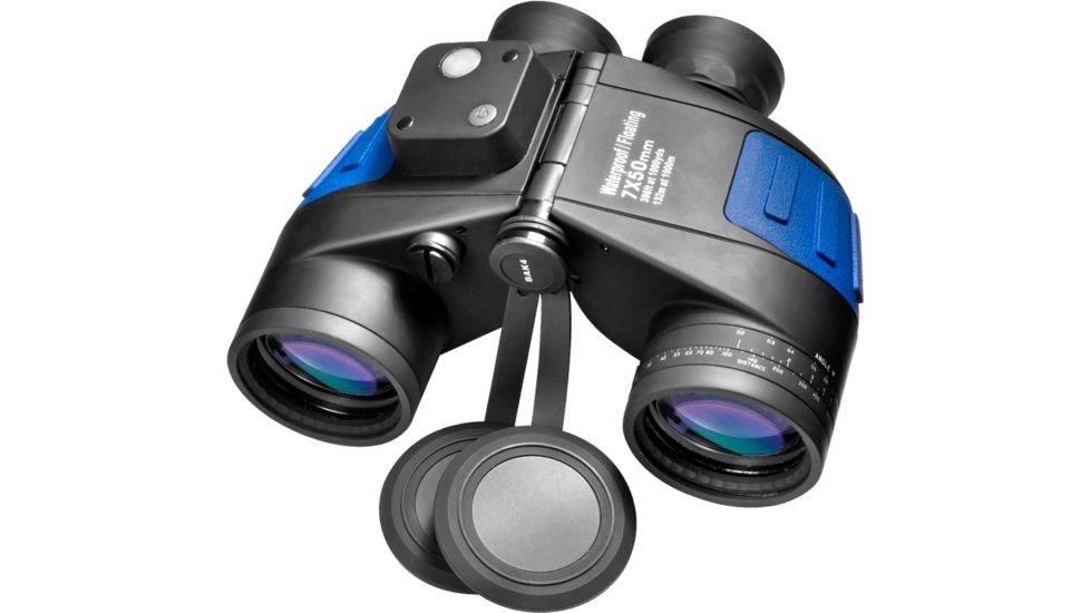 Barska Deep Sea 7x50mm Porro Prism Rangefinder Binoculars, Black/Blue, AB10798