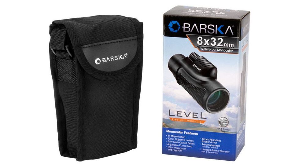 Barska 8X32 Waterproof Level Monocular, BK-7 Prism, Multi-Coated, Black AA12536