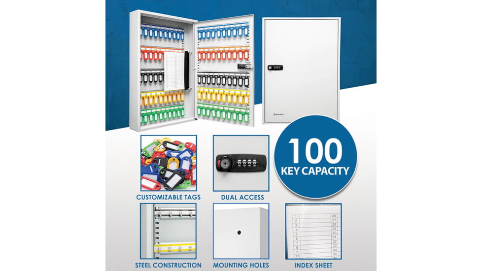 Barska 100 Capacity Adjustable Key Cabinet