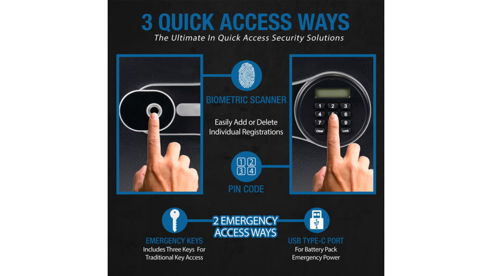 Barska FV PRO 500 Biometric Keypad Fire Resistant Safe